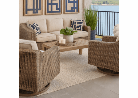 Roslyn  Outdoor Wicker Sofa  Set Of 3