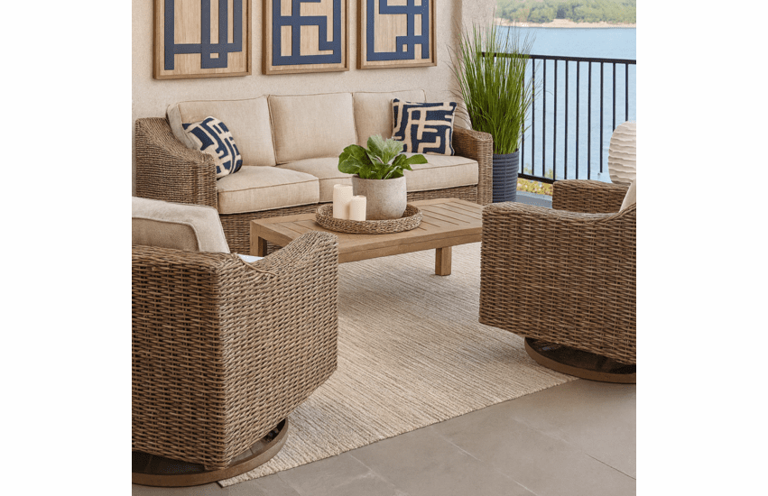 Roslyn  Outdoor Wicker Sofa  Set Of 3