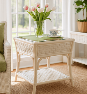 Braxton Culler Boca End Table With Glass Top