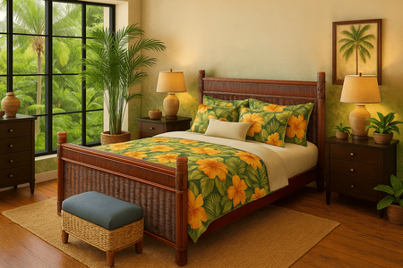 Barbados Rattan Complete Bed - Queen size 