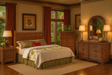Barbados Rattan Bedroom Set of 5