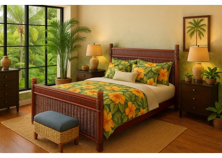 Barbados Rattan Complete Bed - Queen size 