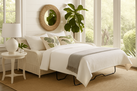 Braxton Culler Bodega Bay Rattan Queen Sleeper Sofa