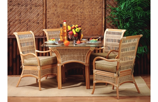 Spice Islands Rattan Dining Set of 5- Natural