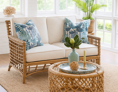 Braxton Culler Bridgehampton Rattan Loveseat