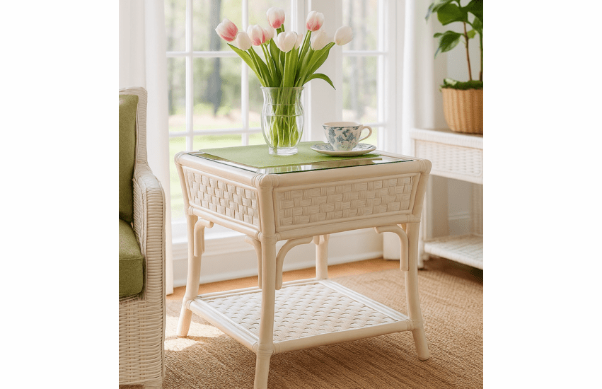 Braxton Culler Boca End Table With Glass Top