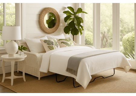 Braxton Culler Bodega Bay Rattan Queen Sleeper Sofa