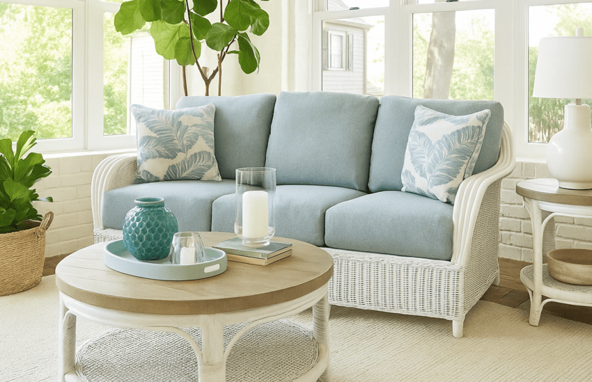 Braxton Culler Bodega Bay Rattan Sofa