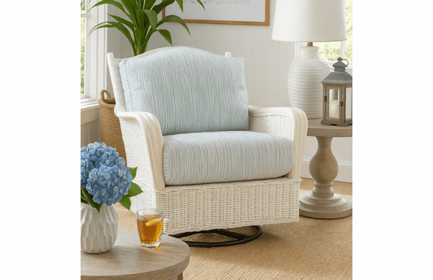 Braxton Culler Bodega Bay Rattan Swivel Glider Chair