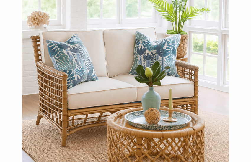 Braxton Culler Bridgehampton Rattan Loveseat