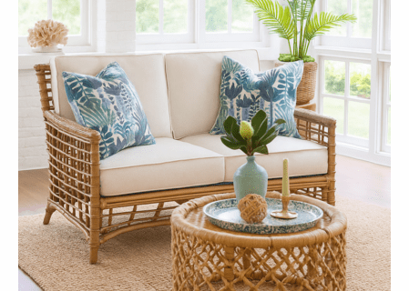 Braxton Culler Bridgehampton Rattan Loveseat