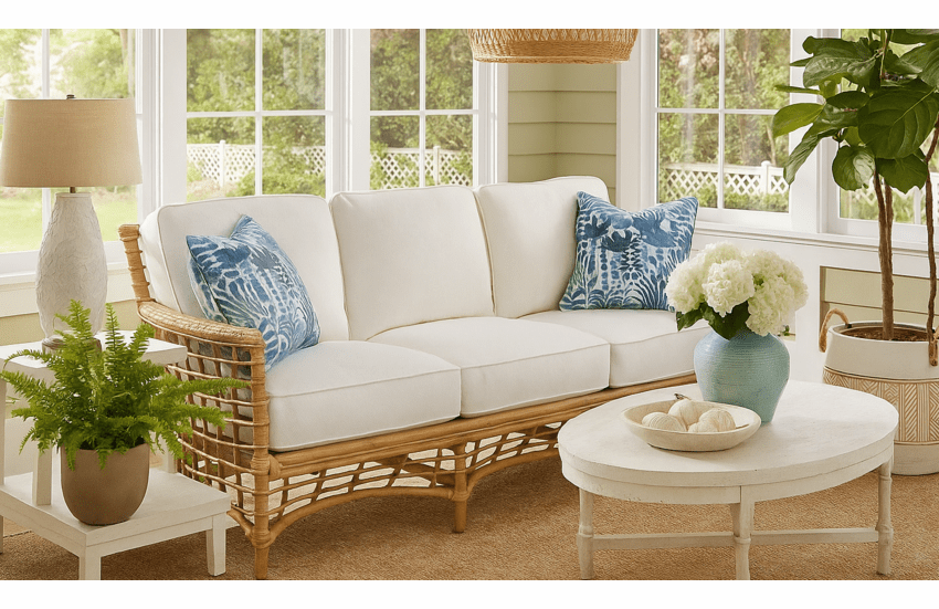 Braxton Culler Bridgehampton Rattan Sofa