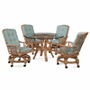 Braxton Culler Edgewater Rattan Tilt Swivel Castered Dining Set Of 5
