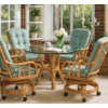Braxton Culler Edgewater Rattan Tilt Swivel Castered Dining Set Of 5