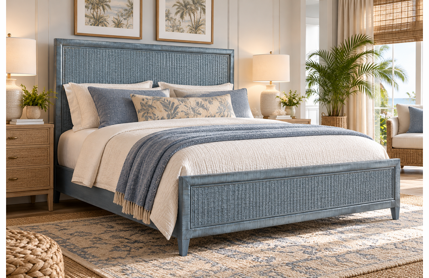 Braxton Culler Naples Queen Wicker Complete Bed (Available in 30 Finish Choices)
