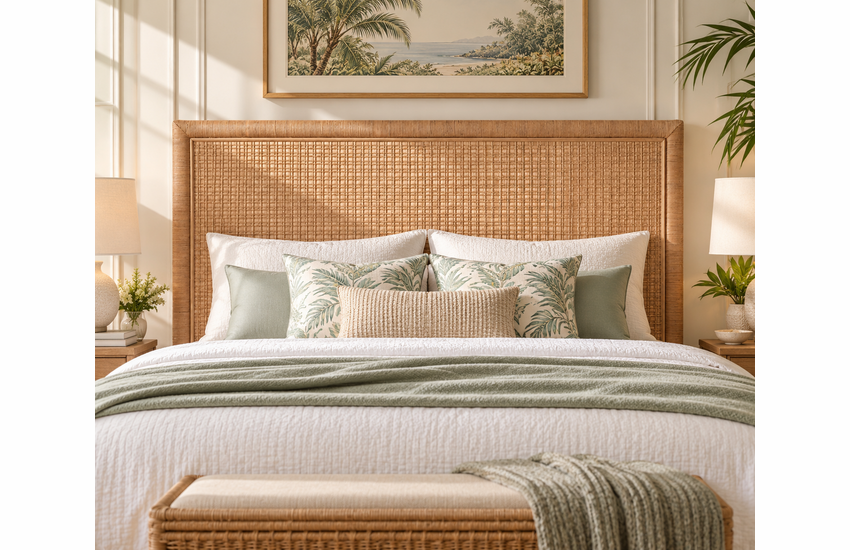 Braxton Culler Naples Wicker King Panel Headboard (Available in 30 Finish Choices)