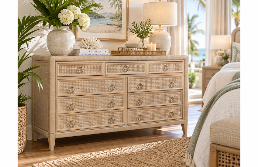 Braxton Culler Naples Wicker Nine Drawer Dresser (Available in 30 Finish Choices)