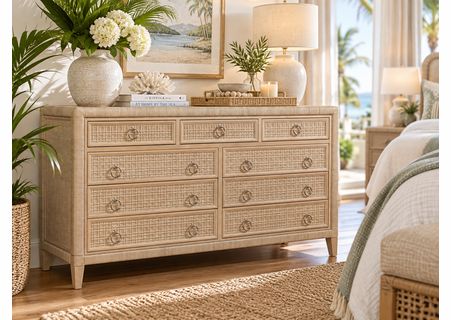 Braxton Culler Naples Wicker Nine Drawer Dresser (Available in 30 Finish Choices)