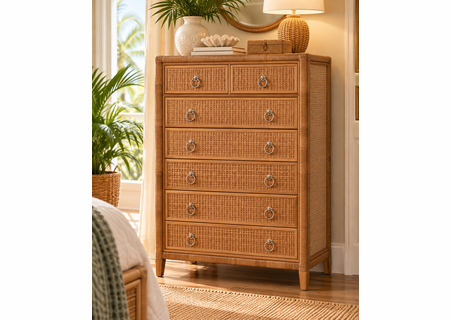 Braxton Culler Naples Wicker Seven Drawer Chest (Available in 30 Finish Choices)