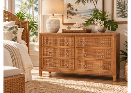 Braxton Culler Naples Wicker Six Drawer Dresser (Available in 30 Finish Choices)