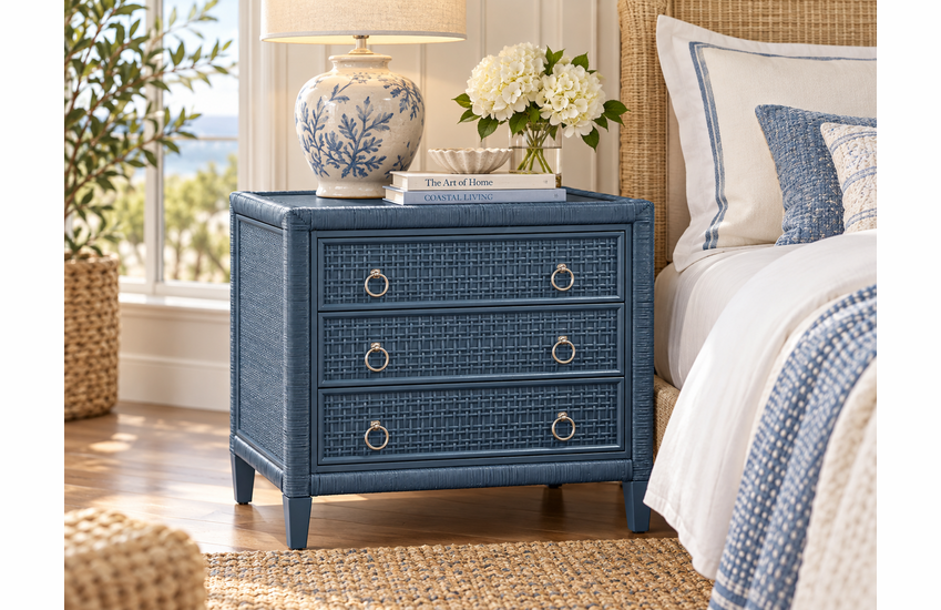 Braxton Culler Naples Wicker Three Drawer Chest (Available in 30 Finish Choices)