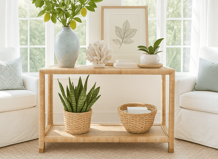 Braxton Culler Pine Isle Rattan Console Table