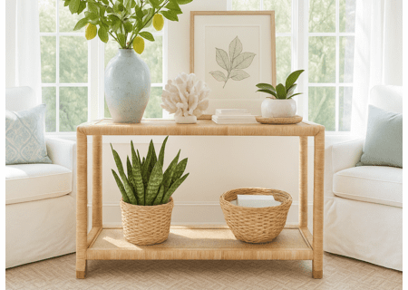 Braxton Culler Pine Isle Rattan Console Table