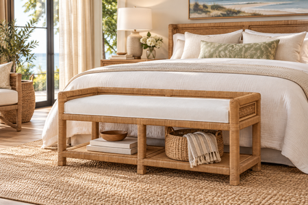 Braxton Culler Pine Isle Wicker Bed Bench (Available in 30 Finish Choices)
