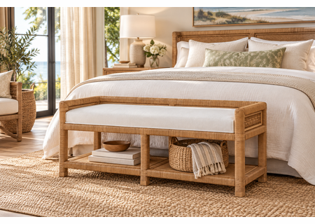 Braxton Culler Pine Isle Wicker Bed Bench (Available in 30 Finish Choices)