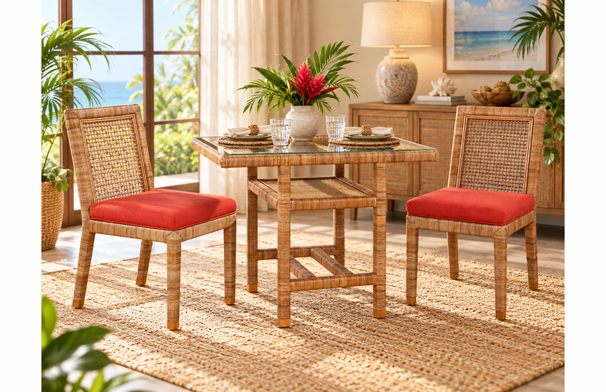 Braxton Culler Pine Isle Wicker Dining Bistro Set of 3 (Available in 30 Finish Choices)