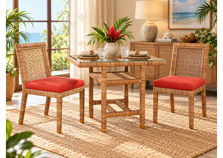 Braxton Culler Pine Isle Wicker Dining Bistro Set of 3 (Available in 30 Finish Choices)