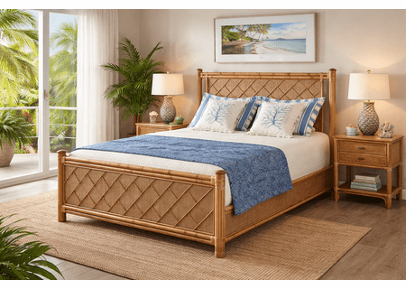 Braxton Culler Rattan Queen Bed  Summer Retreat Collection