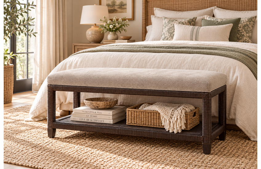 Braxton Culler Sabal Bay Wicker Bed Bench (Available in 30 Finish Choices)