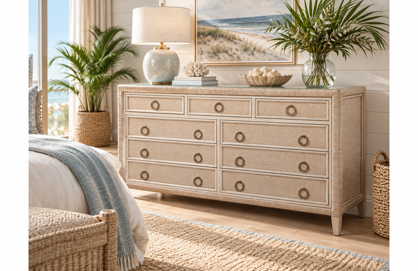 Braxton Culler Sabal Bay Wicker Nine Drawer Dresser (Available in 30 Finish Choices)