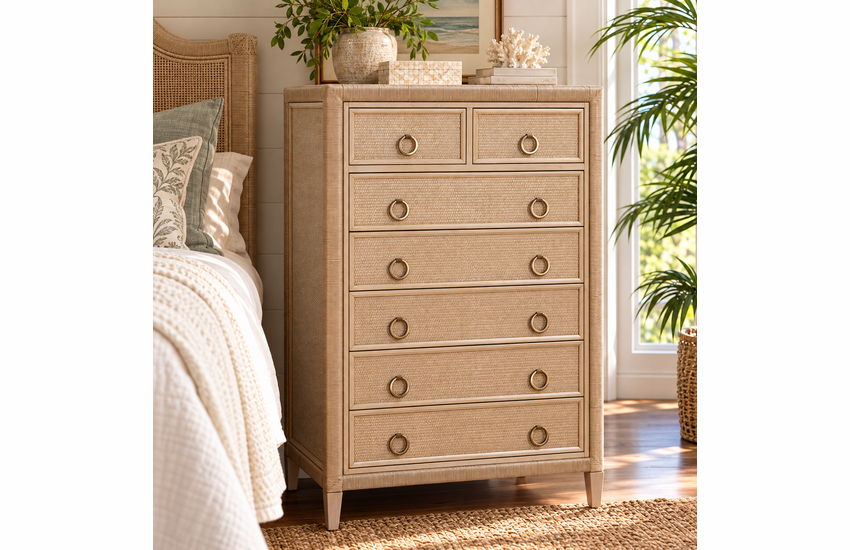 Braxton Culler Sabal Bay Wicker Seven Drawer Chest (Available in 30 Finish Choices)