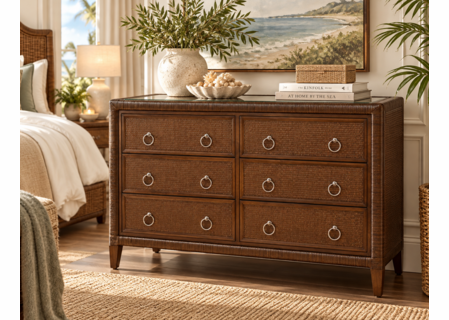 Braxton Culler Sabal Bay Wicker Six Drawer Dresser (Available in 30 Finish Choices)