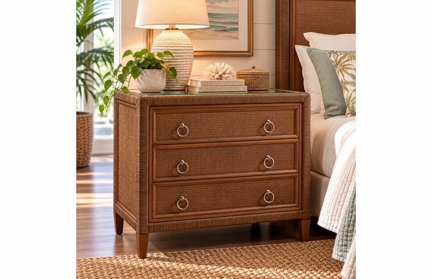 Braxton Culler Sabal Bay Wicker Three Drawer Chest (Available in 30 Finish Choices)