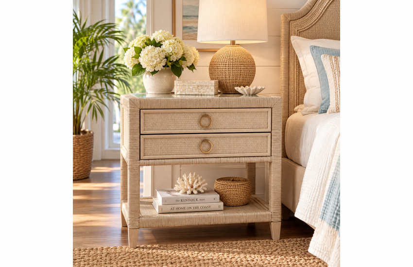 Braxton Culler Sabal Bay Wicker Two Drawer Nightstand (Available in 30 Finish Choices)