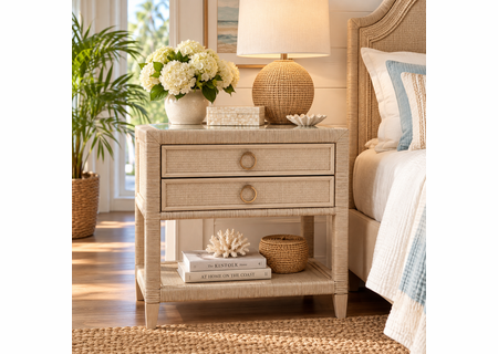 Braxton Culler Sabal Bay Wicker Two Drawer Nightstand (Available in 30 Finish Choices)