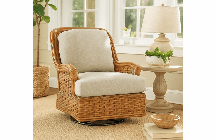 Braxton Culler Somerset Rattan Swivel Glider Chair
