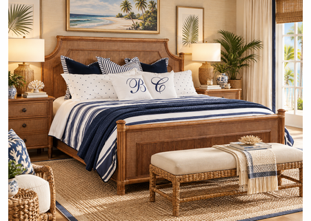 Braxton Culler Summer Retreat King Wicker Complete Bed (Available in 30 Finish Choices)