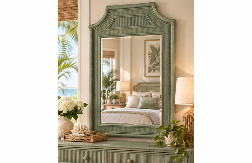 Braxton Culler Summer Retreat Wicker Mirror (Available in 30 Finish Choices)