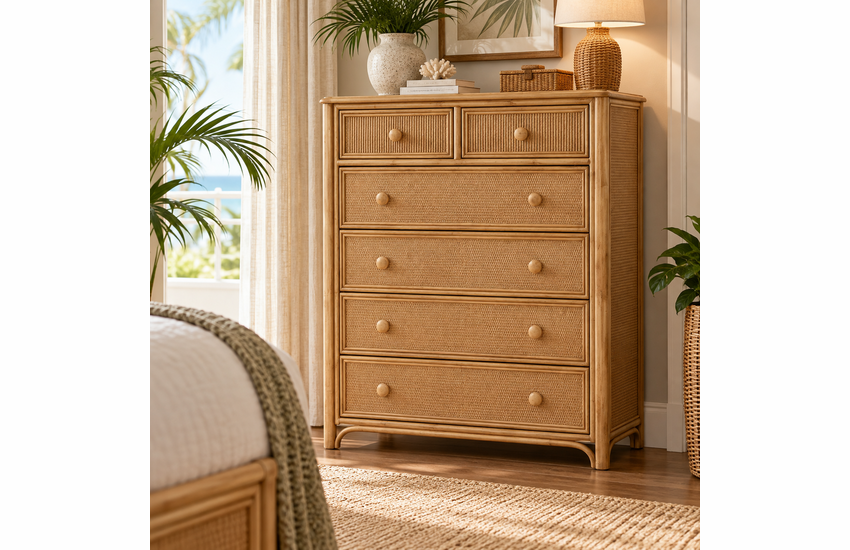 Braxton Culler Summer Retreat Wicker Seven Drawer Chest (Available in 30 Finish Choices)