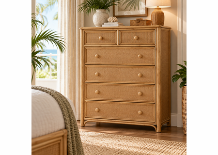 Braxton Culler Summer Retreat Wicker Seven Drawer Chest (Available in 30 Finish Choices)