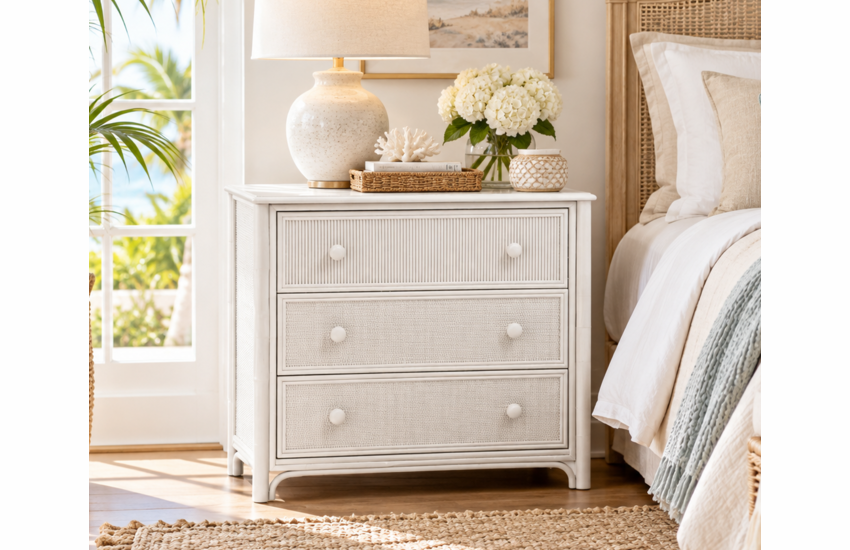 Braxton Culler Summer Retreat Wicker Three Drawer Dresser (Available in 30 Finish Choices)