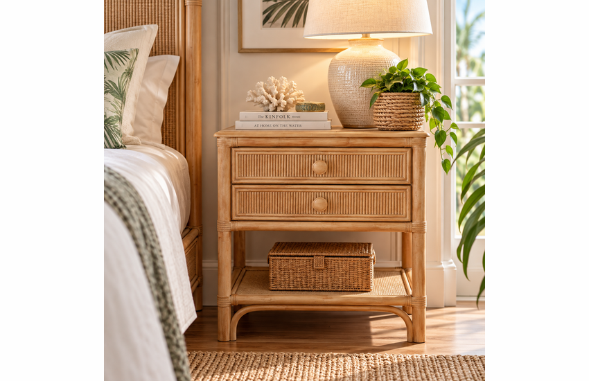 Braxton Culler Summer Retreat Wicker Two Drawer Nightstand (Available in 30 Finish Choices)