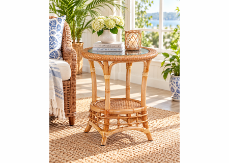 Braxton Culler Bridgehampton Rattan Chairside Round Table (Available in 30 Finish Choices)