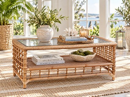 Braxton Culler Bridgehampton Rattan Coffee Table (Available in 30 Finish Choices)