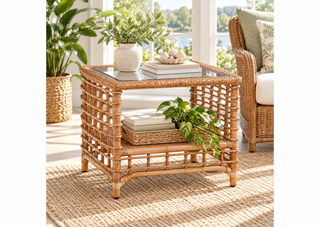 Braxton Culler Bridgehampton Rattan End Table (Available in 30 Finish Choices)
