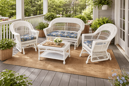  Outdoor Wicker Glider Set of 4 -Cape Cod Collection   